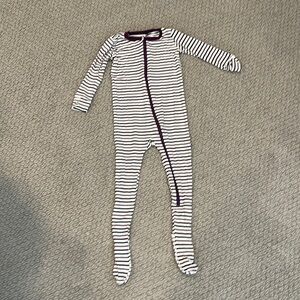 Kickee Pants purple striped zipper footed onesie. NWOT. Size 2T